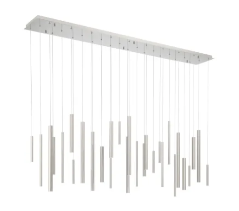 Eurofase Lighting 46814-036 Santana 72" Wide LED Linear Multi Pendant, Color Temperature 3000K, Wattage 35W, Nickel Finish