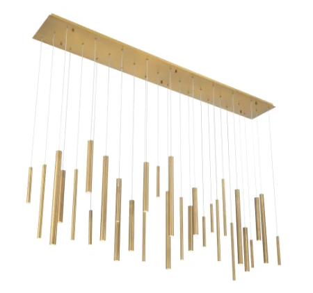 Eurofase Lighting 46814-043 Santana 72" Wide LED Linear Multi Pendant, Color Temperature 3000K, Wattage 35W, Brass Finish