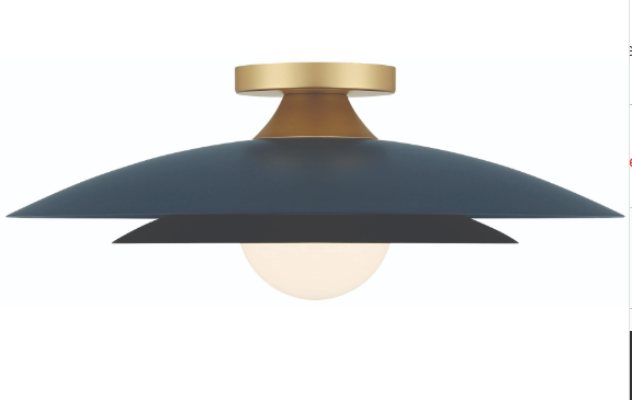 Eurofase Lighting 46815-026 Welsh 1 Light LED Flush Mount 18" Sconce, Wattage 10W, Color Temperature 3000K, Blue Finish