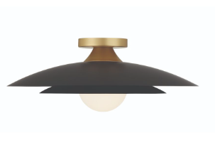 Eurofase Lighting 46815-040 Welsh 1 Light LED Flush Mount 18" Sconce, Wattage 10W, Color Temperature 3000K, Black Finish