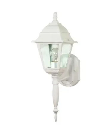 Nuvo 60-3453 Briton Wall Lantern w/ Clear Seed Glass, Wattage 60W, 1 Light, White