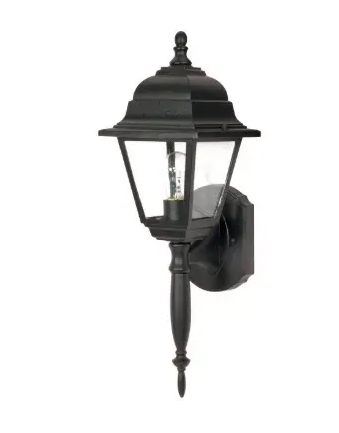 Nuvo 60-3455 Briton Wall Lantern w/ Clear Seed Glass, Wattage 60W, 1 Light, Textured Black