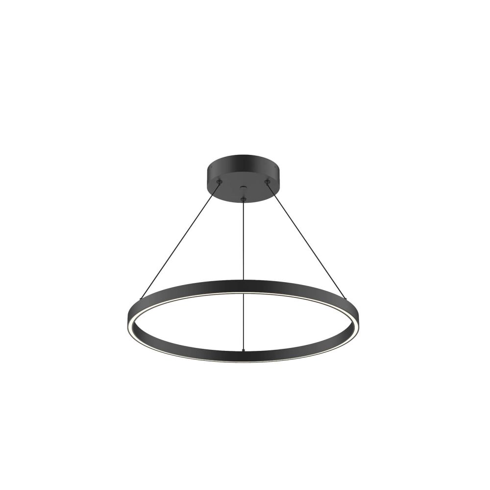 Kuzco Lighting PD87124-BK-UNV-010 Cerchio 24 inch LED Pendant in Black with Frosted Silicone Diffuser, Color Temperature 3000K, Wattage 51W