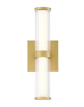 Eurofase Lighting 47123-014 Fayton - 14'' Integrated LED Outdoor Wall Sconce - 36V - 14W - 985 Lumens - 3000K Warm White - Dimmable - Matte Gold