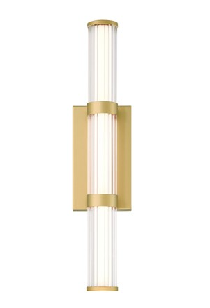 Eurofase Lighting 47124-011 Fayton - 21'' Integrated LED Outdoor Wall Sconce - 36V - 23.4W - 985 Lumens - 3000K Warm White - Dimmable - Matte Gold