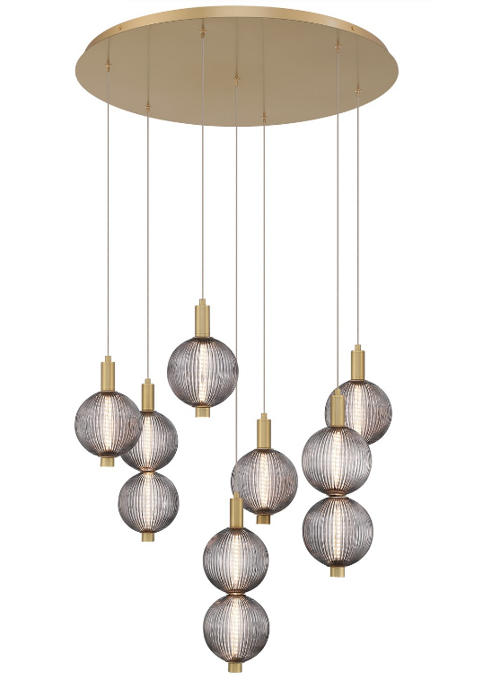 Eurofase Lighting 47191-013 Palmas 7 Light 24 inch Gold Chandelier ...