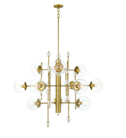 Eurofase Lighting 47223-011 Traiton 12 Light 48 inch Gold Chandelier Ceiling Light