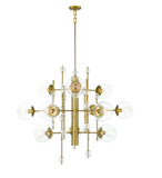 Eurofase Lighting 47223-011 Traiton 12 Light 48 inch Gold Chandelier Ceiling Light