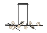 Eurofase Lighting 47236-028 Thorah 9 Light 13 inch Graphite Chandelier Ceiling Light in Graphite Grey