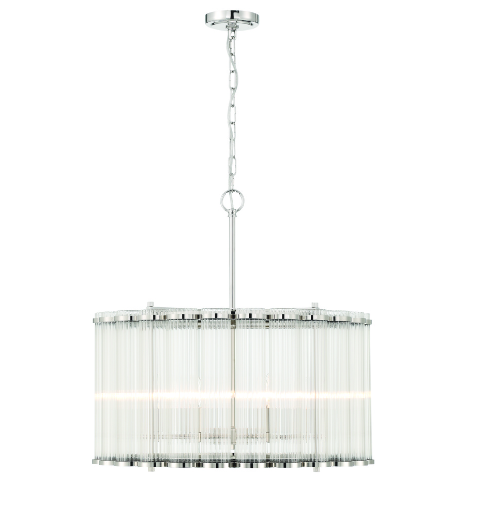 Eurofase Lighting 47239-029 Glasbury 6 Light 23.75 inch Nickel Chandelier Ceiling Light