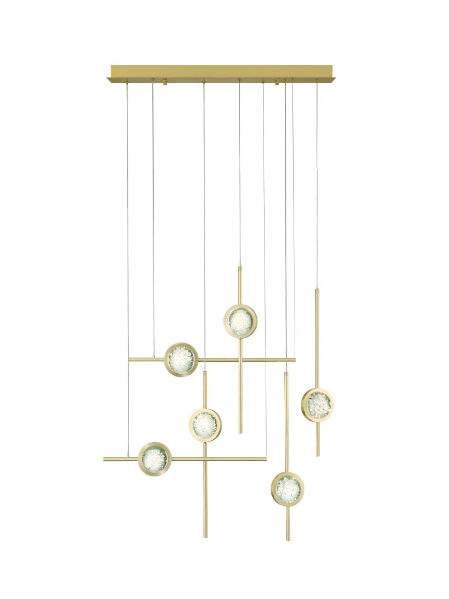 Eurofase Lighting 47255-012 Barletta 6 Light 7.75 inch Gold Chandelier Ceiling Light