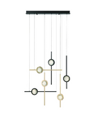 Eurofase Lighting 47255-036 Barletta 6 Light 7.75 inch Gold and Black Chandelier Ceiling Light in Black and Gold