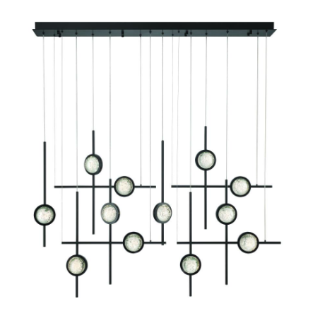 Eurofase Lighting 47256-026 Barletta 12 Light 7.75 inch Black Chandelier Ceiling Light