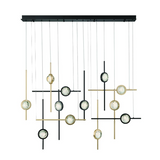 Eurofase Lighting 47256-033 Barletta 12 Light 7.75 inch Gold and Black Chandelier Ceiling Light in Black and Gold