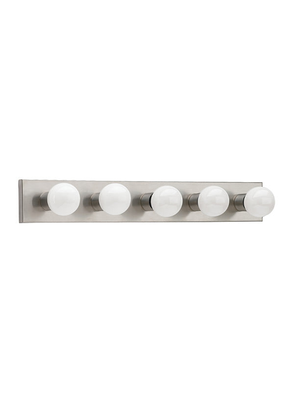 Generation Lighting 4735-98 Center Stage 5 light brushed stainless bath vanity wall light