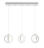 AFX Lighting LCKP09L30D1SNLNR3 Lock 36 Inch LED Multi-Port Pendant In Satin Nickel With White Acrylic Diffuser