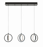 AFX Lighting LCKP09L30D1BKLNR3 Lock 36 Inch LED Multi-Port Pendant In Black With White Acrylic Diffuser