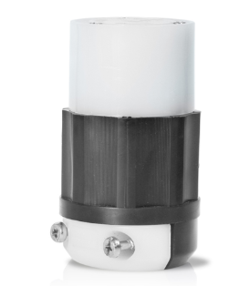 Leviton 3333-GC 30A, 250V Non-NEMA, 2P, 3W, Locking Connector, Grounding, Black/White Finish