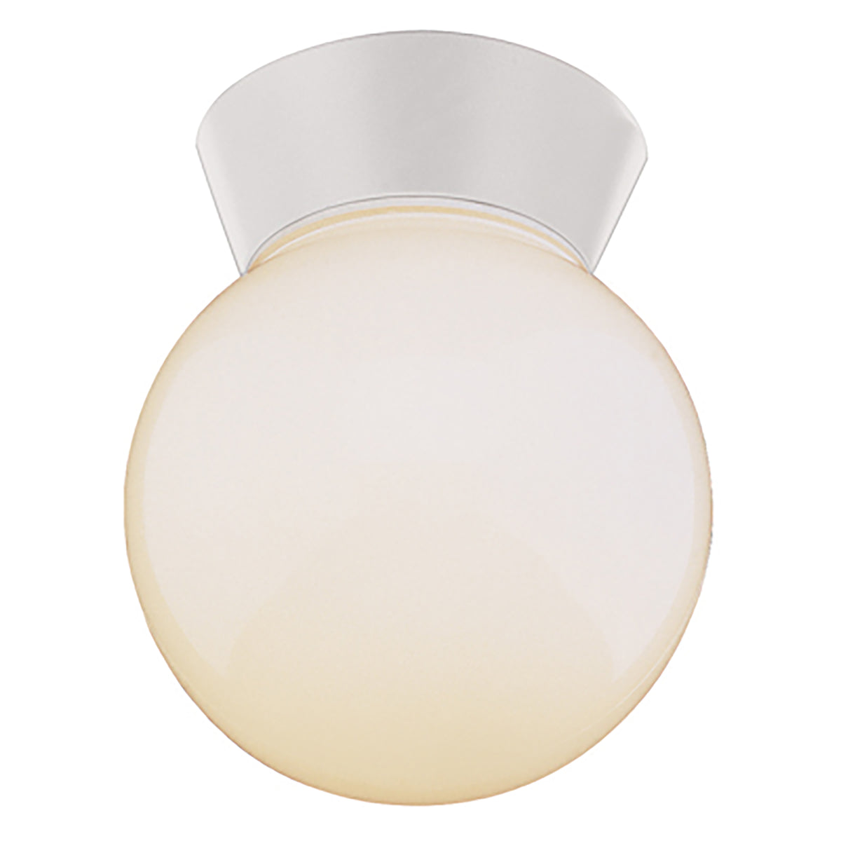 Trans Globe Lighting 4850 WH Pershing white outdoor flush mount ceiling light with opal globe