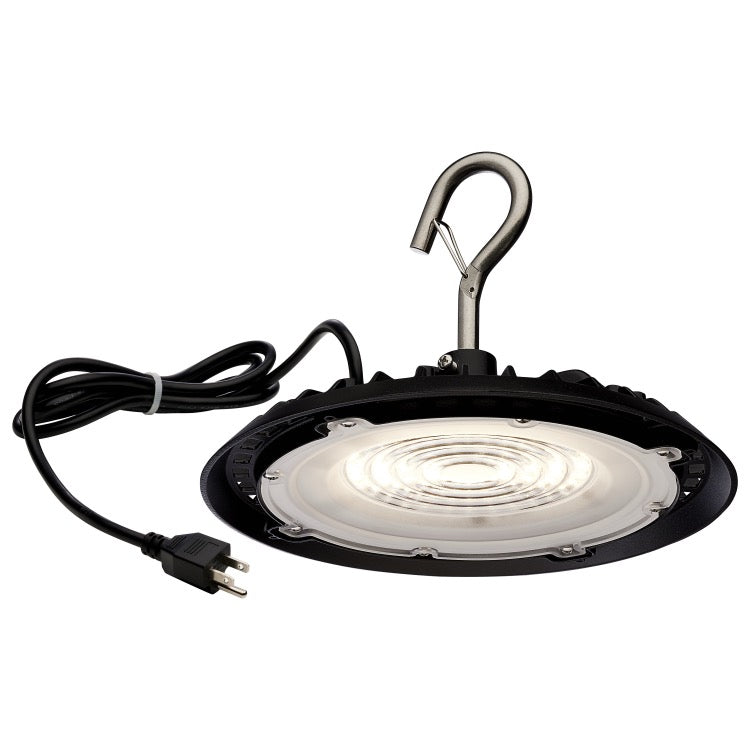 Nuvo 65-963 Hi-Pro LED Shop Light with Plug, Wattage 80W, Color Temperature 3000K, Black, Voltage 120V