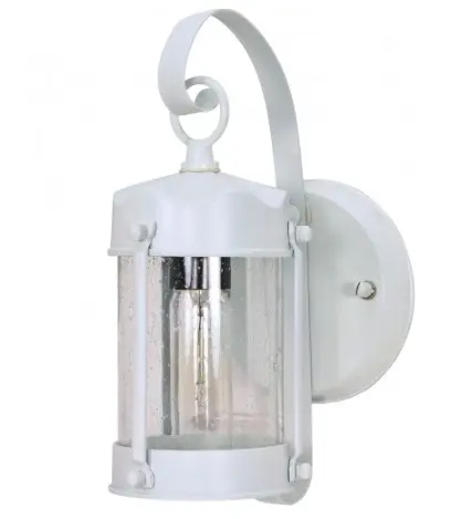 Nuvo 60-633 11" Piper Wall Lantern, Clear Seed Glass, White Finish