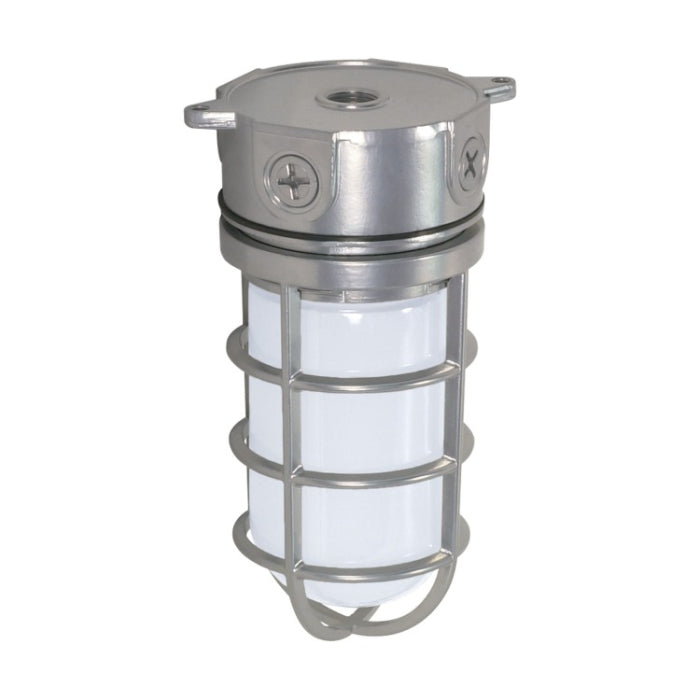 Nuvo SF76-624 10" 1-Light Vapor Proof Fixture, Surface Mount, Frosted Glass, Metallic Silver, Voltage 120V
