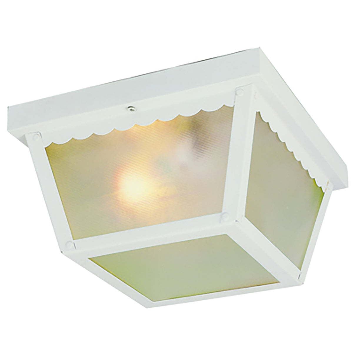 Trans Globe Lighting 4902 WH Samantha 2 light white outdoor flush mount ceiling light with frosted glass