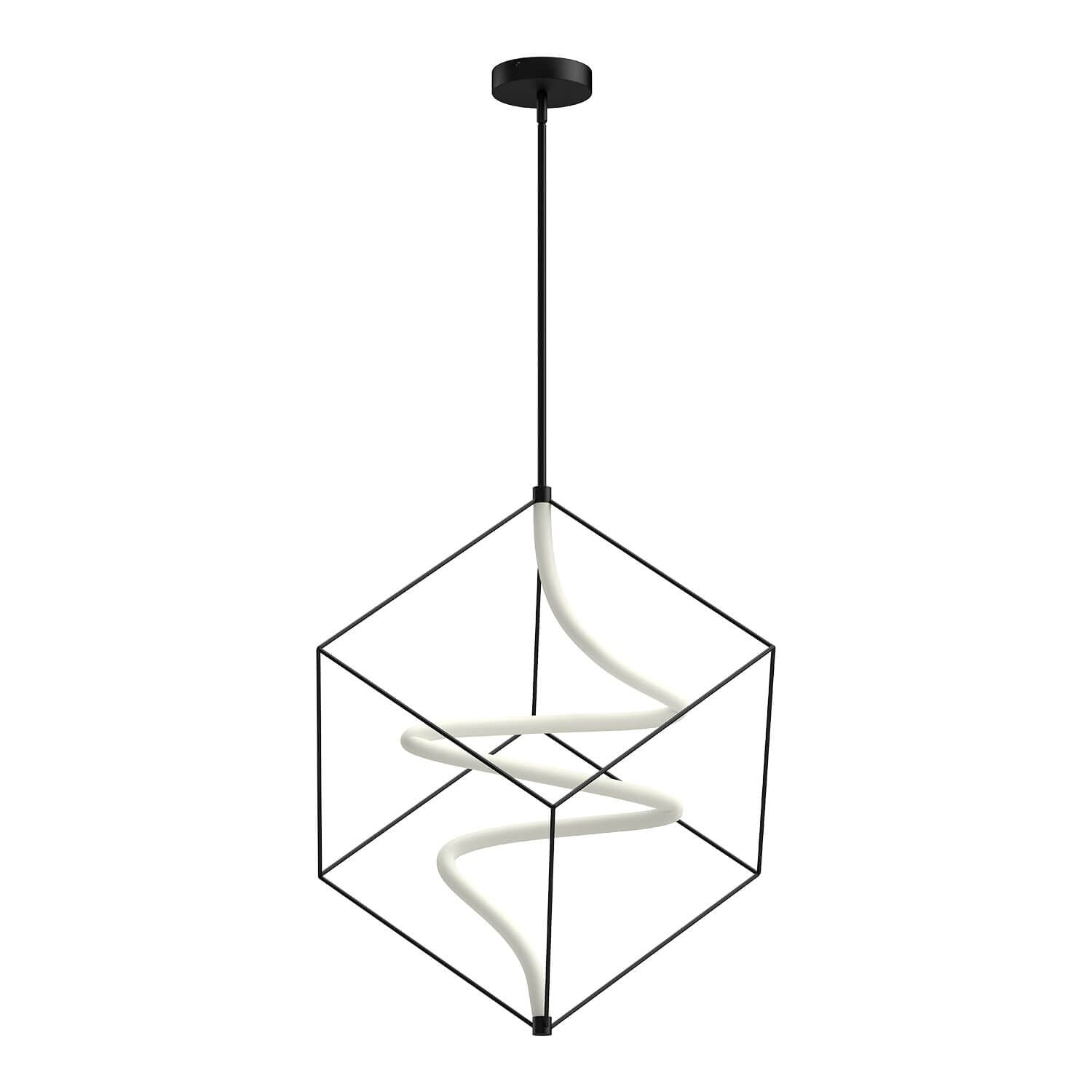 Kuzco Lighting PD29226-BK-UNV Script 30 inch LED Pendant in Black with Frosted Acrylic Diffuser, Color Temperature 3000K, Voltage 120-277V, Wattage 27W