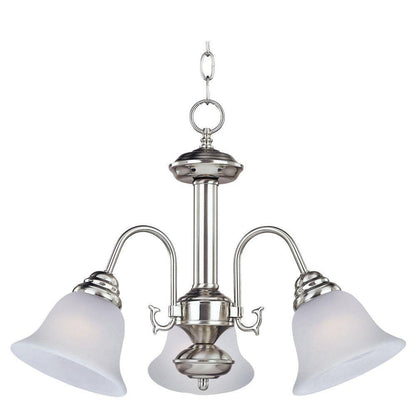 Maxim Lighting 2697FTSN Malaga 3 Light 20 inch Satin Nickel Chandelier Ceiling Light