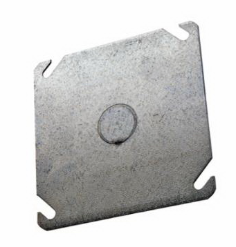 Orbit 4BCK Cover Plate, 4 in L, 4 in W, Square, Steel, Gray, Galvanized