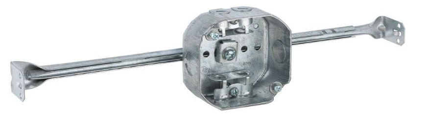 Orbit 4RB-MC-BHA 4" Octagonal Electrical Deep MC Box W/ 1/2" Loom Knockouts & Adjustable Bar Hanger