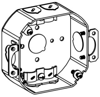 Orbit 4RB-NM-E 4" Octagonal Electrical Box, 1-1/2" Deep W/ Non Metallic (NM) Clamps, Old Work Ears & 1/2" & Loom knockouts