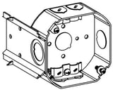 Orbit 4RB-NM-LB 4" Octagonal Electrical Box, 1-1/2" Deep W/ Non Metallic (NM) Clamps, LB Bracket & 1/2" & Loom knockouts