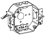 Orbit 4RB-NM-SG 4" Octagonal Electrical Box, 1-1/2" Deep W/ Non Metallic (NM) Clamps, Swing Bracket & Loom knockouts