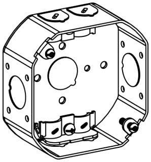 Orbit 4RB-NM 4" Octagonal Electrical Box, 1-1/2" Deep W/ Non Metallic (NM) Clamps & 1/2" & Loom knockouts