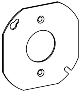 Orbit 4RC-SR 4" Octagonal Electrical Box Cover, Flat 1.4" Diameter Opening Steel Single Receptacle