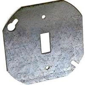 Orbit 4RC-TS 4" Octagonal Electrical Box Cover, Flat Toggle Switch Opening Steel