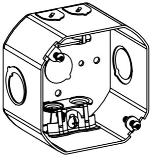Orbit 4RDB-MC 4" Octagonal Electric Box, 2 1/8" Deep MC Box W/ 1/2 & Loom Knockouts