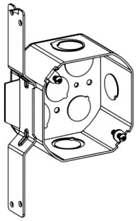 Orbit 4RDB-MKO-FB 4" Octagonal Electric Box, 2 1/8" Deep Welded Box W/ 1/2" & MKO Knockouts & FB Bracket
