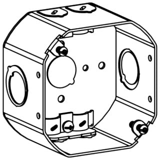 Orbit 4RDB-NM 4" Octagonal Electric Box, 2 1/8" Deep W/ Non-Metallic Clamps & 1/2" & Loom Knockouts 50 Pack