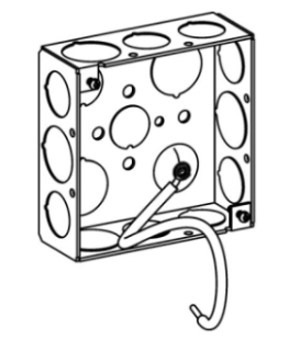 Orbit 4SB-50/75-PT 4 SQ.BOX 1-1/2" DEEP 1/2" K.O. FB BRAC.-WELDED W/ PIGTAIL