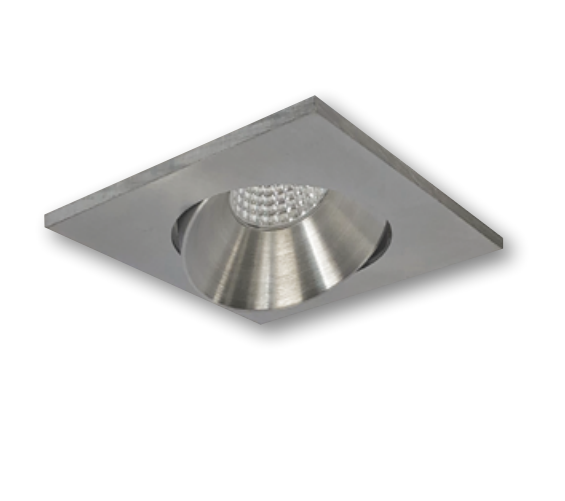 Nora Lighting NPRLV-4SCCDXNN 4" Pearl 12V Low Voltage LED Square Adjustable Cone Retrofit, 700lm, 11W, Comfort Dim, 90+ CRI, Natural Metal Reflector Natural Metal Flange