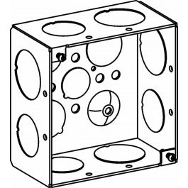 Orbit 4SDB-75/100 4" Electrical Square Box 2-1/8" Deep Welded W/ 3/4" & 1" KO