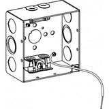 Orbit 4SDB-AMC-PT 4" Electrical Square Box 2-1/8" Deep Welded W/ Angled MC Clamps & 10" Pigtail