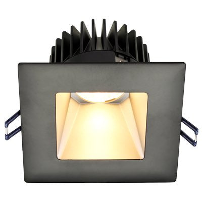 Lotus LED Lights LD4S-27K-HO-4S-SR-BT 4" Square Deep Regressed LED Downlight - High Output - 18W - 2700K - 1,500 Lumens - Silver Reflector - Black Trim - 120V