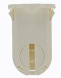 Leviton 13660-SWP Fluorescent Lampholder, T8/12, Medium Bi-Pin, Non-Shunted, White