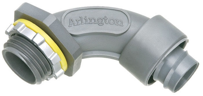 Arlington NMSC9075 3/4" Screw-On 90 Degree Non-Metallic Liquid Tight Connector 25 Pack