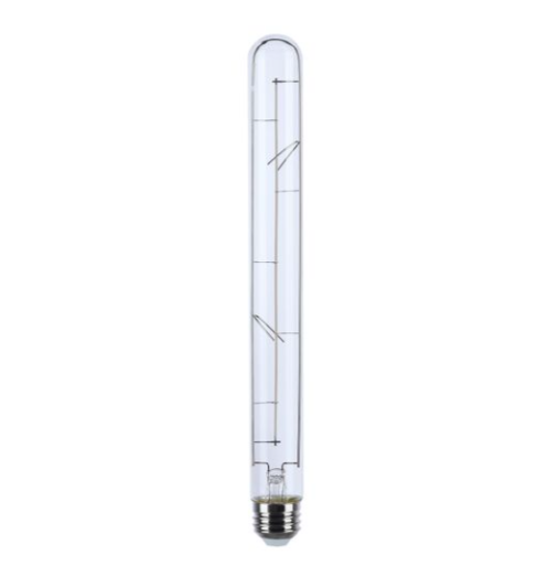 SATCO S11523 LED Bulb, Reminiscent, Flex Gray Straight Filament, T9, Medium Base, Wattage 6W, Color Temperature 2700K, Clear, Voltage 120V