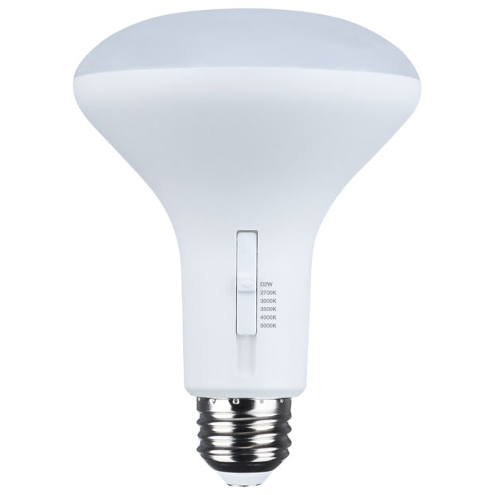SATCO S11784 BR30 LED Bulb, Wattage 8.5W, Multi-Color Temperature, Dim to Warm, White Finish, Voltage 120V