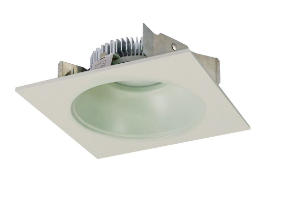 Nora Lighting NLCBS-4538540MPW 4" Cobalt Shallow High Lumen Led Trim, Square/round Reflector, Matte Powder White, Lumens 850lm, Color Temperature 4000k